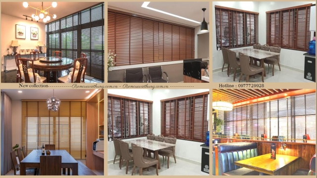 Rèm sáo gỗ - Rèm gỗ trong trang trí nhà cửa và những ưu điểm của Rèm Phòng khách